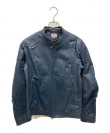 green label relaxing（グリーンレーベルリラクシング）の古着「ゴートスキンレザージャケット」｜ネイビー