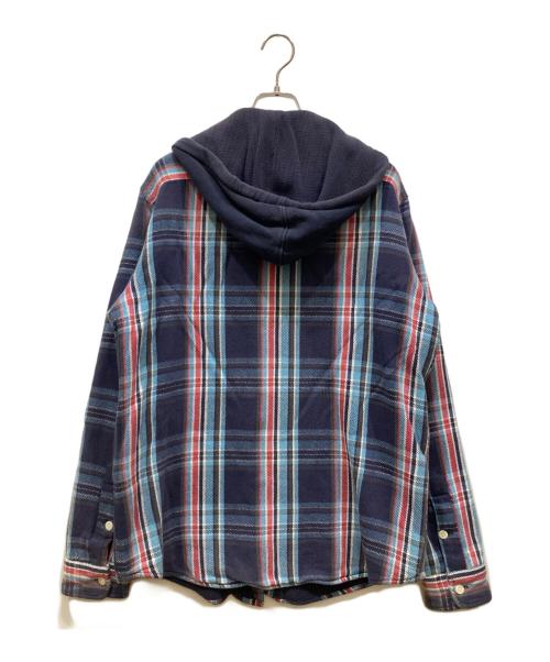 POLO RALPH LAUREN（ポロ・ラルフローレン）POLO RALPH LAUREN (ポロ・ラルフローレン) フード付きチェックシャツ ネイビー サイズ:SIZE Mの古着・服飾アイテム