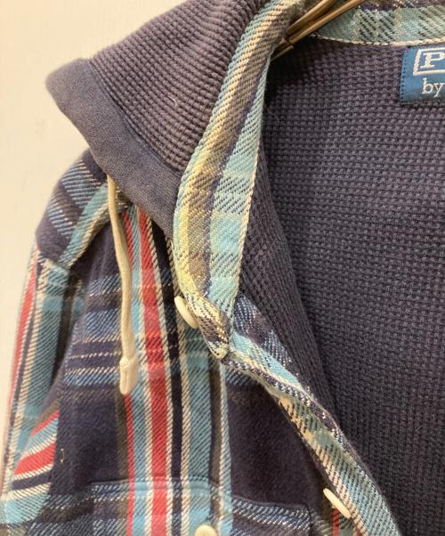 POLO RALPH LAUREN（ポロ・ラルフローレン）POLO RALPH LAUREN (ポロ・ラルフローレン) フード付きチェックシャツ ネイビー サイズ:SIZE Mの古着・服飾アイテム