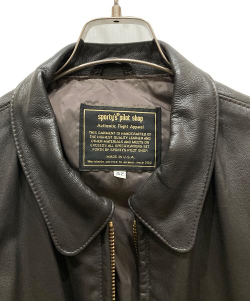 Sporty’s Pilot Shop（スポーティーズ パイロット ショップ）Sporty’s Pilot Shop (スポーティーズ パイロット ショップ) A-2レザージャケット ブラウン サイズ:不明の古着・服飾アイテム
