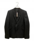 RICK OWENSリックオウエンス）の古着「FLAP POCKET SINGLE-BUTTON BLAZER」｜ブラック