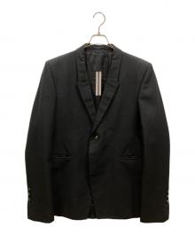 RICK OWENS（リックオウエンス）の古着「FLAP POCKET SINGLE-BUTTON BLAZER」｜ブラック