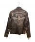 AVIREX (アヴィレックス) プリントライダースレザージャケット ブラウン サイズ:SIZE M：25000円