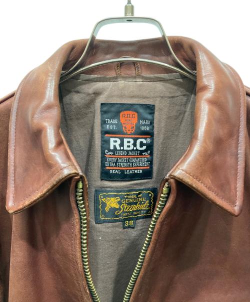 RBC（アールビーシー）RBC (アールビーシー) シングルレザージャケット ブラウン サイズ:38の古着・服飾アイテム