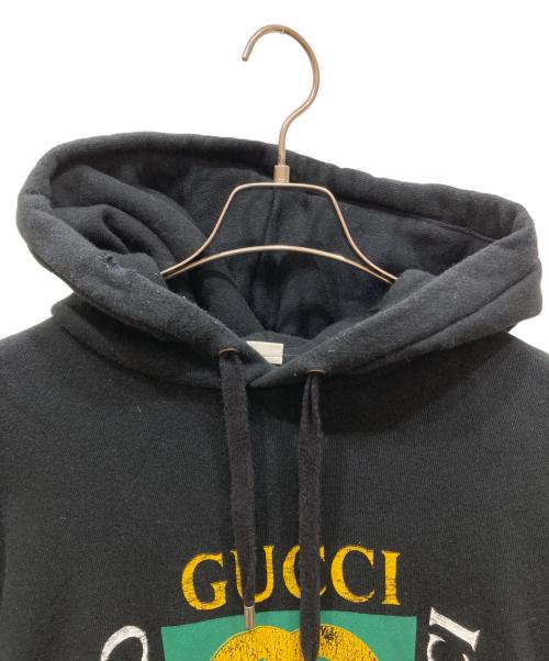 GUCCI（グッチ）GUCCI (グッチ) USED加工プリントパーカ－ ブラック サイズ:SIZE Sの古着・服飾アイテム