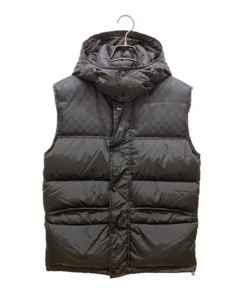 GUCCI（グッチ）GUCCI (グッチ) GGジャカード ダウンベスト ブラック サイズ:SIZE 44の古着・服飾アイテム