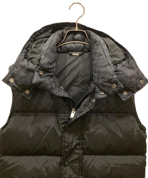 GUCCI（グッチ）GUCCI (グッチ) GGジャカード ダウンベスト ブラック サイズ:SIZE 44の古着・服飾アイテム