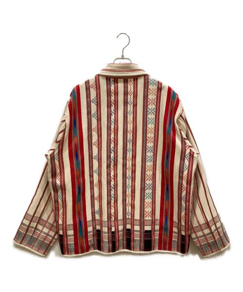 KARDO（カルド）KARDO (カルド) トライバル柄ジャケット ベージュ×レッド サイズ:SIZE FREEの古着・服飾アイテム