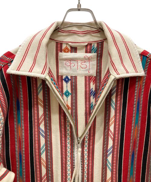 KARDO（カルド）KARDO (カルド) トライバル柄ジャケット ベージュ×レッド サイズ:SIZE FREEの古着・服飾アイテム
