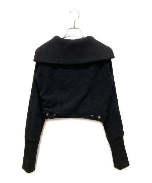 BURBERRY BLUE LABEL（バーバリー ブルー レーベル）BURBERRY BLUE LABEL (バーバリー ブルー レーベル) ショート丈ウールライダースジャケット ブラック サイズ:SIZE 38の古着・服飾アイテム