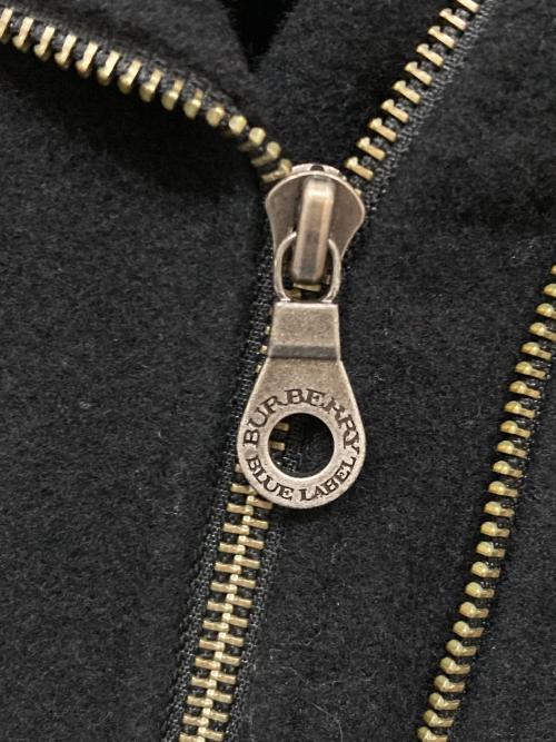 BURBERRY BLUE LABEL（バーバリー ブルー レーベル）BURBERRY BLUE LABEL (バーバリー ブルー レーベル) ショート丈ウールライダースジャケット ブラック サイズ:SIZE 38の古着・服飾アイテム