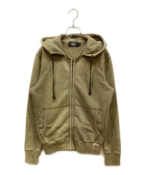 RRL（ダブルアールエル）RRL (ダブルアールエル) 後付けフードジップアップスウェットパーカー カーキ サイズ:SIZE Sの古着・服飾アイテム