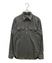 RRL（ダブルアールエル）の古着「ハーフジップチェックシャツ」｜グレー