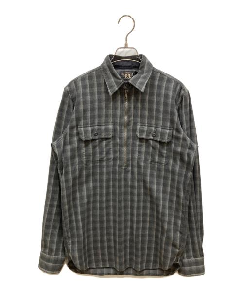 RRL（ダブルアールエル）RRL (ダブルアールエル) ハーフジップチェックシャツ グレー サイズ:SIZE Sの古着・服飾アイテム