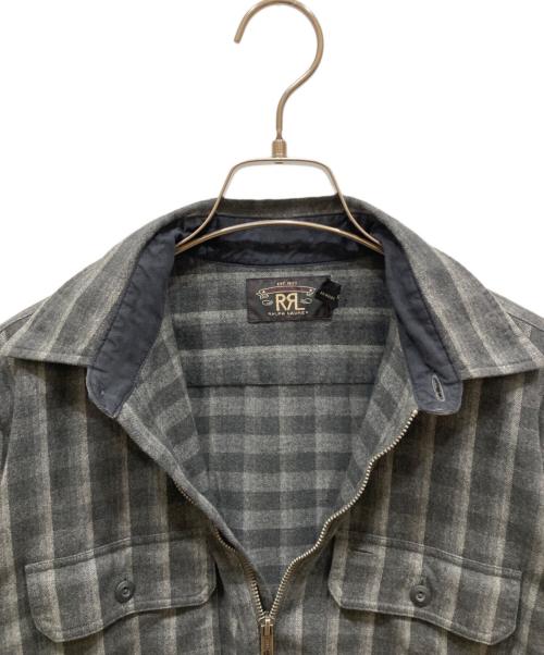 RRL（ダブルアールエル）RRL (ダブルアールエル) ハーフジップチェックシャツ グレー サイズ:SIZE Sの古着・服飾アイテム