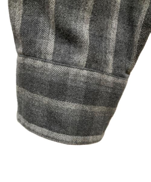 RRL（ダブルアールエル）RRL (ダブルアールエル) ハーフジップチェックシャツ グレー サイズ:SIZE Sの古着・服飾アイテム