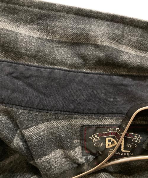 RRL（ダブルアールエル）RRL (ダブルアールエル) ハーフジップチェックシャツ グレー サイズ:SIZE Sの古着・服飾アイテム