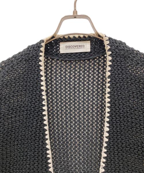DISCOVERED（ディスカバード）DISCOVERED (ディスカバード) SHELL STITCH MESH KNIT CARDIGAN ブラック×ホワイト サイズ:SIZE 3の古着・服飾アイテム