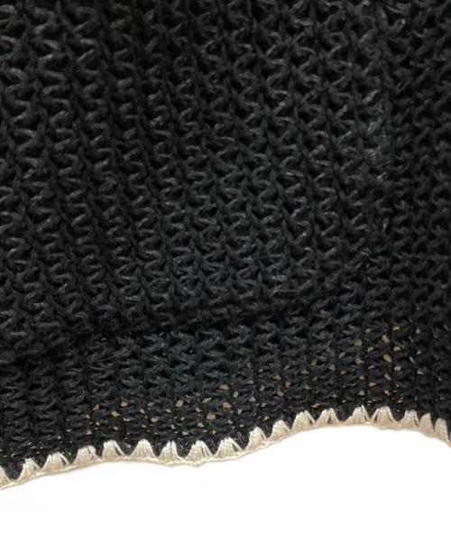 DISCOVERED（ディスカバード）DISCOVERED (ディスカバード) SHELL STITCH MESH KNIT CARDIGAN ブラック×ホワイト サイズ:SIZE 3の古着・服飾アイテム