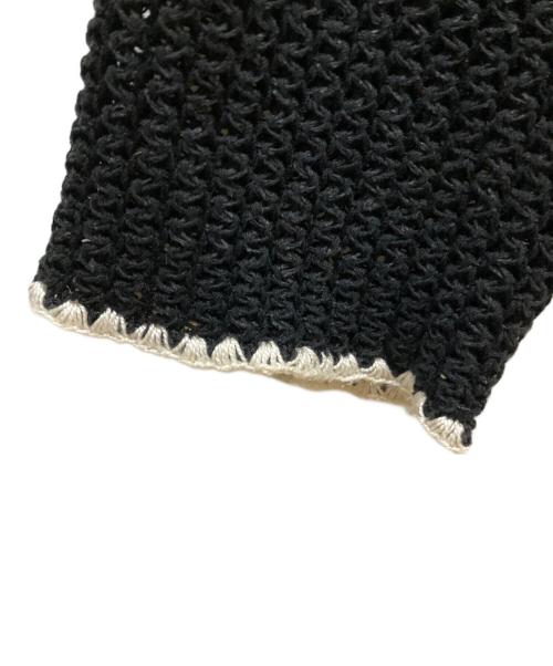 DISCOVERED（ディスカバード）DISCOVERED (ディスカバード) SHELL STITCH MESH KNIT CARDIGAN ブラック×ホワイト サイズ:SIZE 3の古着・服飾アイテム