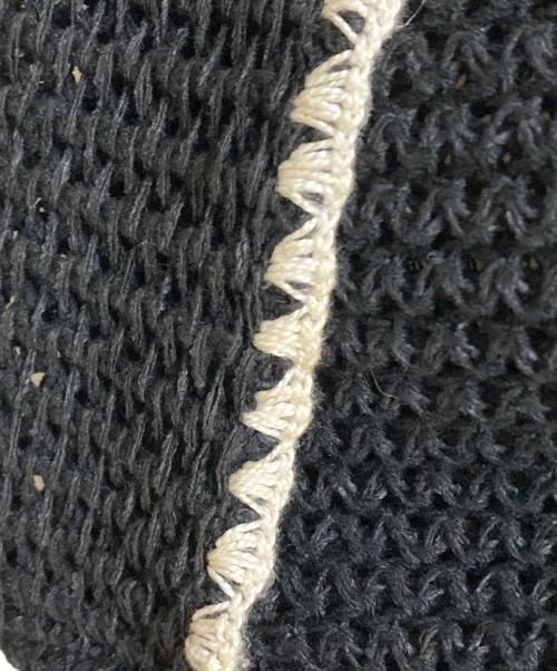 DISCOVERED（ディスカバード）DISCOVERED (ディスカバード) SHELL STITCH MESH KNIT CARDIGAN ブラック×ホワイト サイズ:SIZE 3の古着・服飾アイテム