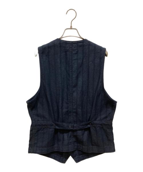 RRL（ダブルアールエル）RRL (ダブルアールエル) インディゴ ストライプベスト インディゴ サイズ:SIZE Mの古着・服飾アイテム