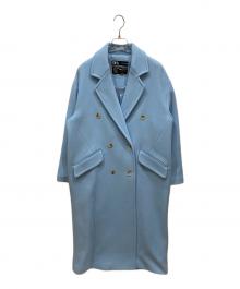 ZARA（ザラ）の古着「ビックシルエットダブルロングコート」｜ブルー