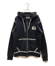 A BATHING APE（アベイシングエイプ）の古着「プリントジップパーカー」｜ブラック