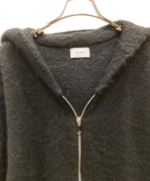 askyurself（アスクユアセルフ）ASKYURSELF (アスクユアセルフ) BRUSHED CROSS ZIP KNIT HOODIE ブラック サイズ:SIZE Mの古着・服飾アイテム