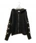 ASKYURSELF（アスクユアセルフ）の古着「BRUSHED CROSS ZIP KNIT HOODIE」｜ブラック
