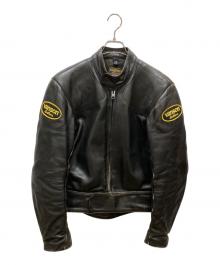 VANSON（バンソン）の古着「レザーライダースジャケット」｜ブラック