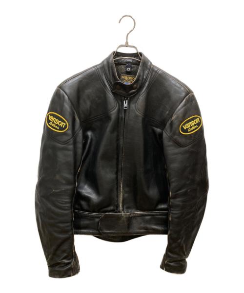 VANSON（バンソン）VANSON (バンソン) レザーライダースジャケット ブラック サイズ:SIZE38の古着・服飾アイテム