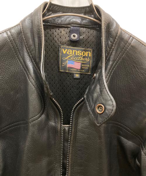 VANSON（バンソン）VANSON (バンソン) レザーライダースジャケット ブラック サイズ:SIZE38の古着・服飾アイテム