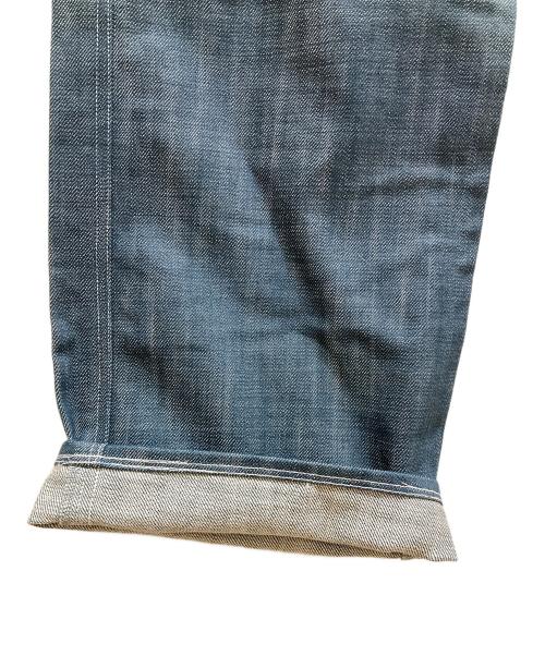 flap berry（フラップベリー）Flap Berry (フラップベリー) 鷹狩切替ワークパンツ インディゴ×ブラウン サイズ:SIZE 36の古着・服飾アイテム