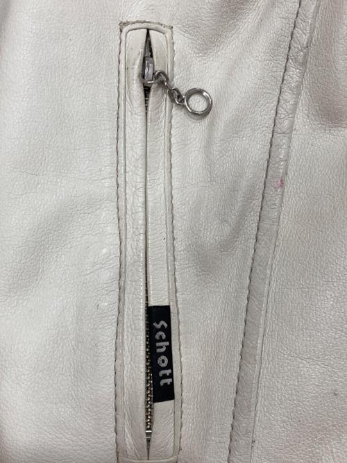 Schott（ショット）Schott (ショット) シングルライダースジャケット ホワイト サイズ:SIZE XLの古着・服飾アイテム