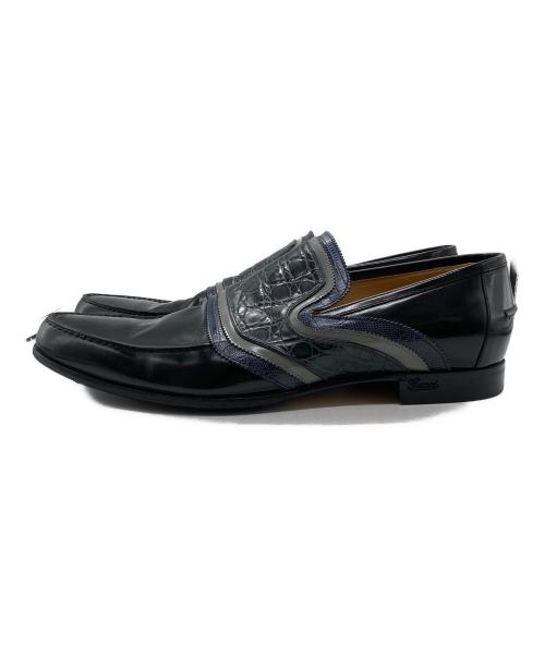 GUCCI（グッチ）GUCCI (グッチ) クロコリザードローファー ブラック サイズ:SIZE 11の古着・服飾アイテム