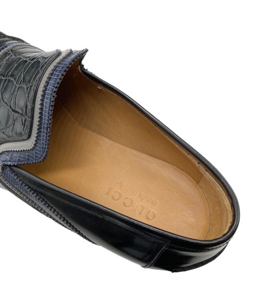 GUCCI（グッチ）GUCCI (グッチ) クロコリザードローファー ブラック サイズ:SIZE 11の古着・服飾アイテム