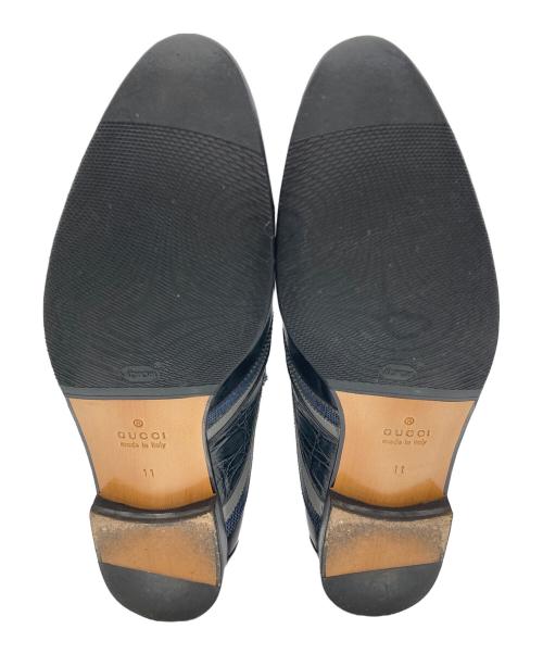 GUCCI（グッチ）GUCCI (グッチ) クロコリザードローファー ブラック サイズ:SIZE 11の古着・服飾アイテム
