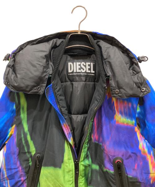 DIESEL（ディーゼル）DIESEL (ディーゼル) サイケデリックオーバープリント中綿ジャケット ブラック サイズ:SIZE Mの古着・服飾アイテム