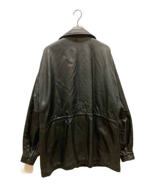GHEZZI（ゲッツィ）GHEZZI (ゲッツィ) レザージャケット ブラック サイズ:SIZE 48の古着・服飾アイテム