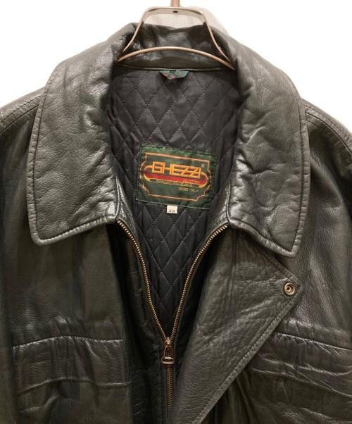 GHEZZI（ゲッツィ）GHEZZI (ゲッツィ) レザージャケット ブラック サイズ:SIZE 48の古着・服飾アイテム