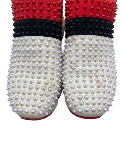 Christian Louboutin（クリスチャン・ルブタン）Christian Louboutin (クリスチャン・ルブタン) SPIKE-SOCK FLAT NEOPRENE TRICOLORE ホワイト サイズ:SIZE 41の古着・服飾アイテム