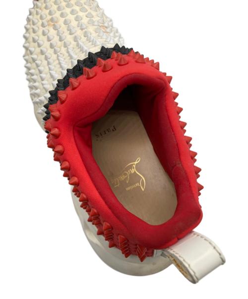 Christian Louboutin（クリスチャン・ルブタン）Christian Louboutin (クリスチャン・ルブタン) SPIKE-SOCK FLAT NEOPRENE TRICOLORE ホワイト サイズ:SIZE 41の古着・服飾アイテム