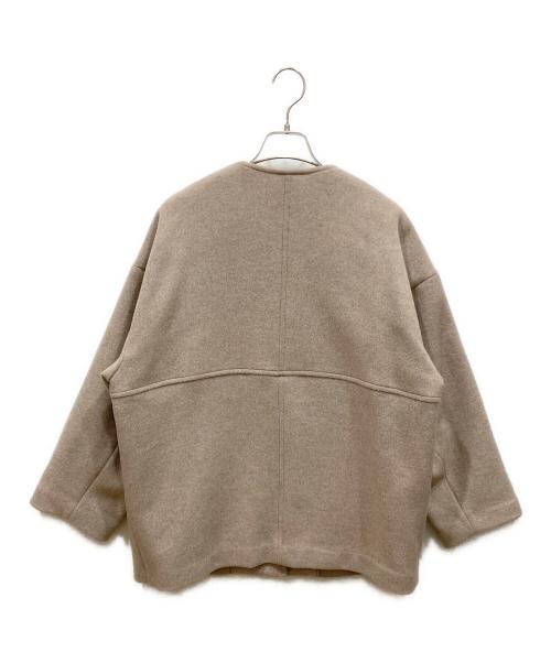 JOURNAL STANDARD（ジャーナルスタンダード）JOURNAL STANDARD (ジャーナルスタンダード) スーパー140ビーバーノーカラーショートコート ベージュ サイズ:38の古着・服飾アイテム