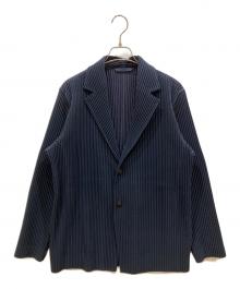 HOMME PLISSE ISSEY MIYAKE（オム プリッセ イッセイ ミヤケ）の古着「BASICS プリーツテーラードジャケット」｜ネイビー