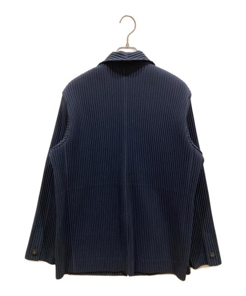 HOMME PLISSE ISSEY MIYAKE（オム プリッセ イッセイ ミヤケ）HOMME PLISSE ISSEY MIYAKE (オム プリッセ イッセイ ミヤケ) BASICS プリーツテーラードジャケット ネイビー サイズ:SIZE 2の古着・服飾アイテム