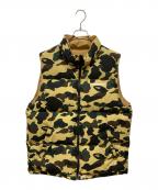 A BATHING APEアベイシングエイプ）の古着「Camo Reversible Down Vest」｜オリーブ