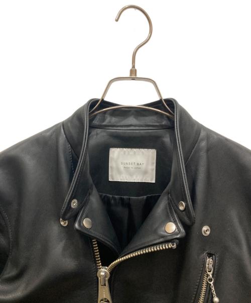 SUNSET BAY（サンセット ベイ）SUNSET BAY (サンセット ベイ) ホースハイドレザージャケット　BUZZARDS ブラック サイズ:SIZE 3の古着・服飾アイテム