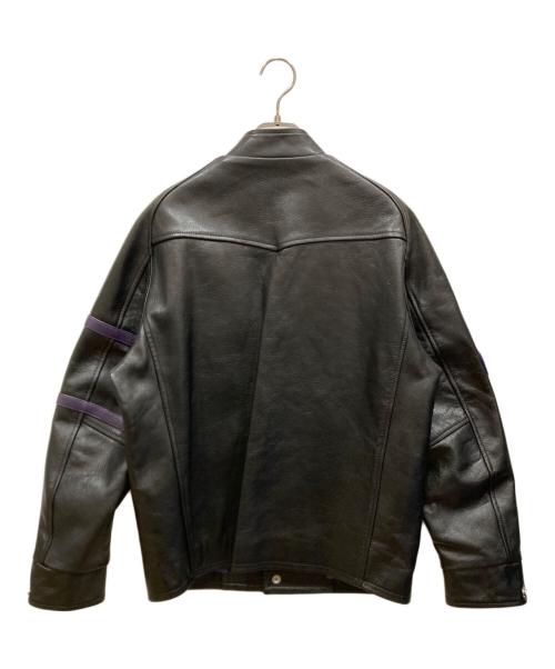Needles（ニードルズ）Needles (ニードルズ) LETTERMAN JACKET COWHIDE LTHR ブラック サイズ:SIZE Sの古着・服飾アイテム
