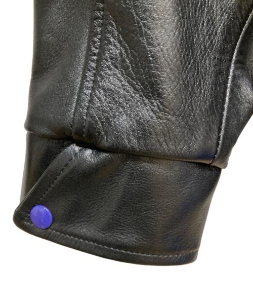 Needles（ニードルズ）Needles (ニードルズ) LETTERMAN JACKET COWHIDE LTHR ブラック サイズ:SIZE Sの古着・服飾アイテム